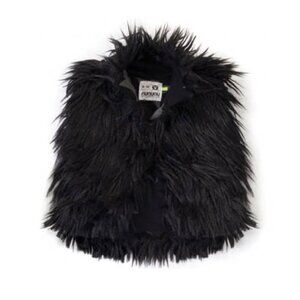 Nununu Faux Fur Black Vest, size 2-3 years